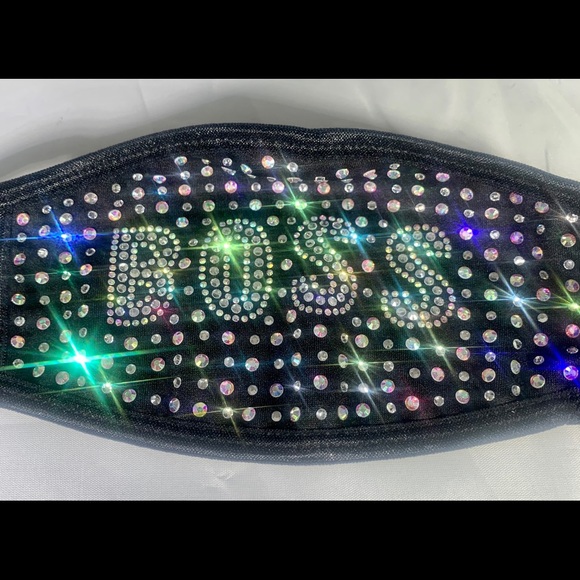 Iridescent Rhinestone Face Mask - Picture 12 of 12